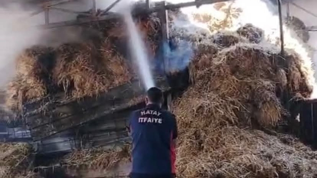 Reyhanlı'da samanlık yangını