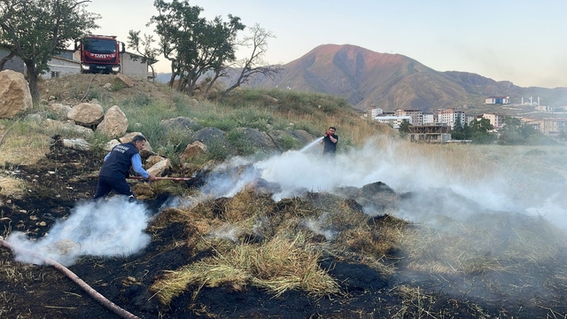 Hakkari'de ot yangını