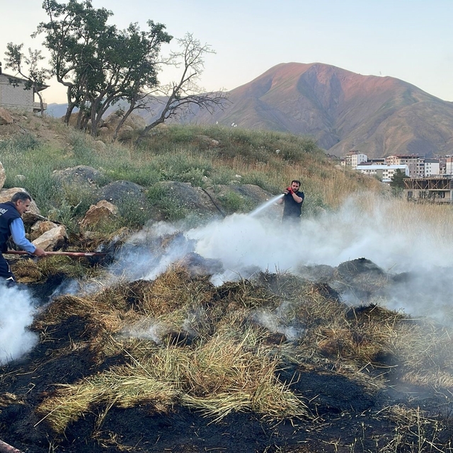 Hakkari'de ot yangını