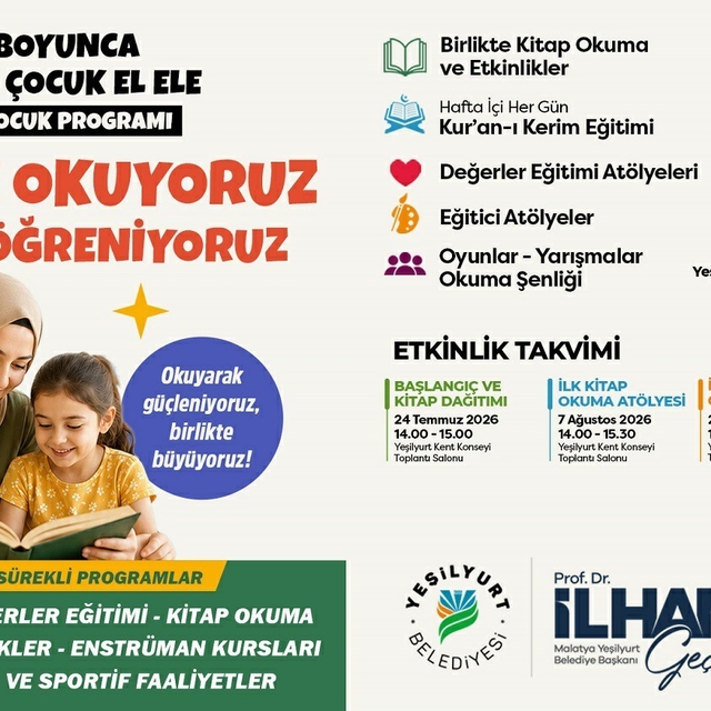 Yeşilyurt'ta "Birlikte Okuyoruz, Birlikte Eğleniyoruz" etkinlikleri başlıyo...