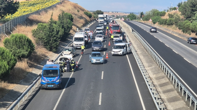 Tekirdağ'da 7 aracın karıştığı zincirleme kaza: 1 yaralı