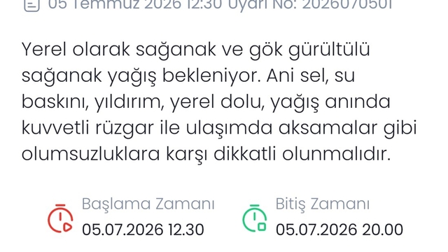Denizli için kuvvetli yağış ve sel uyarısı