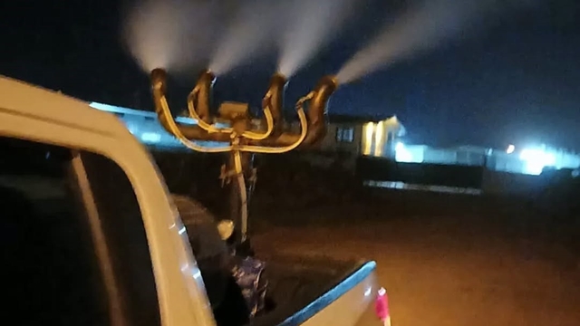 Germencik'te gece ilaçlaması sürüyor
