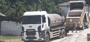 Biga Geyikkırı Köyü yolu yenilendi