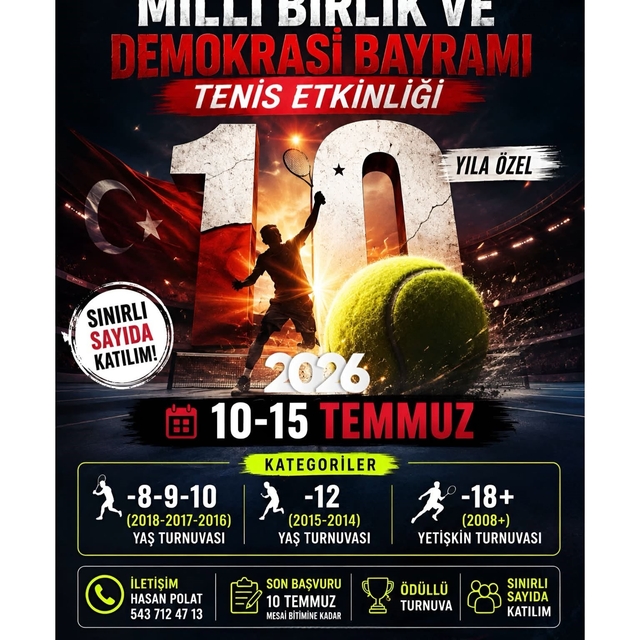 Muğla'da 15 Temmuz'a özel tenis turnuvası düzenlenecek
