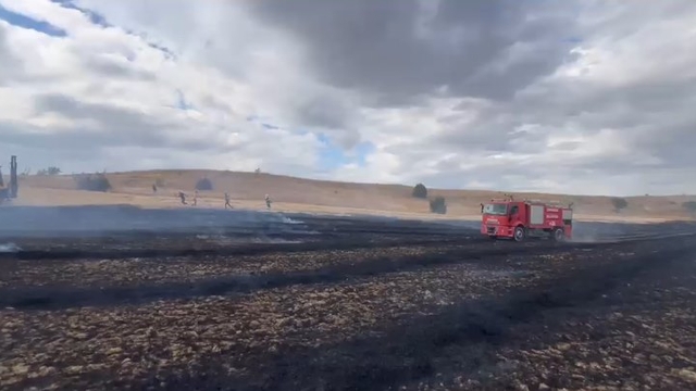 Çorum'da anız yangını
