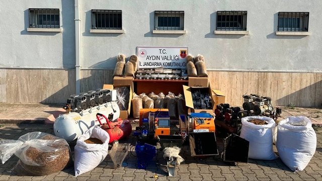 Köşk'te kaçak sigara imalathanesine operasyon: 350 kilo tütün ele geçirildi