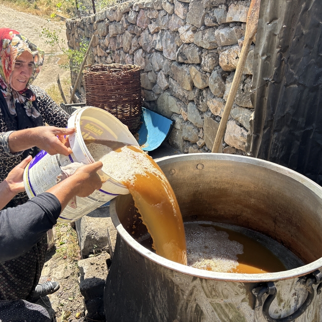 Servi köyünde asırlık gelenek yaşatılıyor: Dut pekmezi büyük emeklerle hazı...