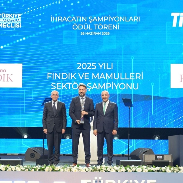 Ferrero Fındık, fındık ve mamulleri sektörünün ihracat şampiyonu oldu