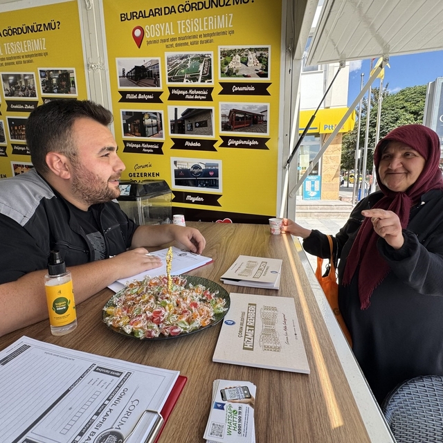 Çorum Belediyesi Çözüm Merkezi Noktası Saat Kulesi önünde kuruldu