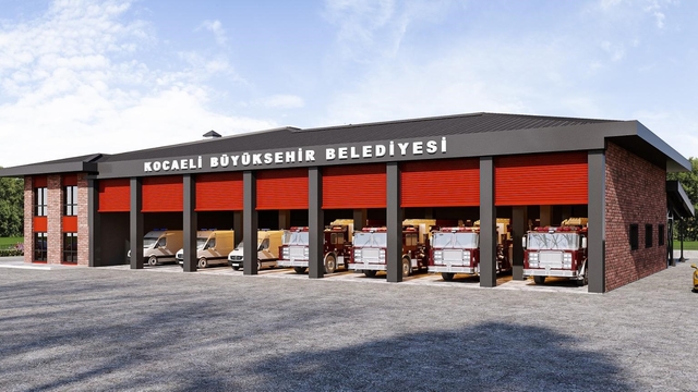 Gebze Yeni İtfaiye Hizmet Binası'nın inşası sürüyor