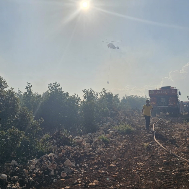 Gaziantep'te çıkan orman yangını havadan ve karadan müdahaleyle söndürüldü