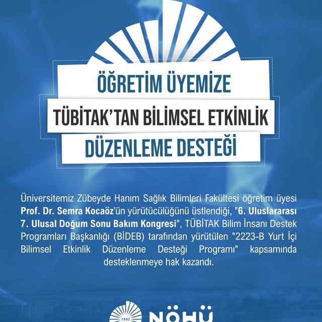 NÖHÜ öğretim üyesine TÜBİTAK'tan kongre desteği