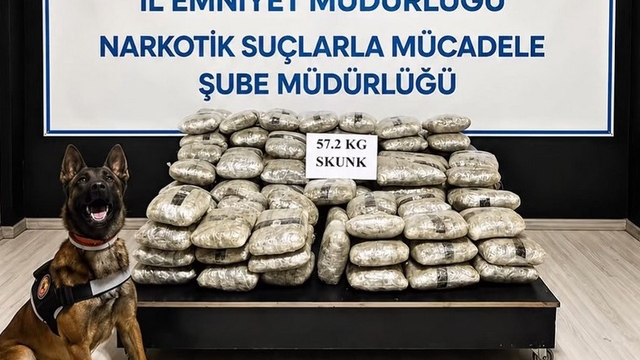 Hakkari'de 57 kilo 200 gram skunk ele geçirildi