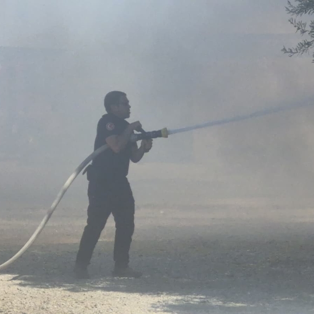 Bodrum'da personel lojmanında yangın