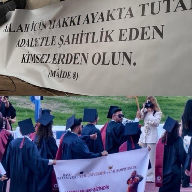 Ayet-i Kerime pankartına bir engel de Eskişehir'de
Anadolu Üniversitesi mez...