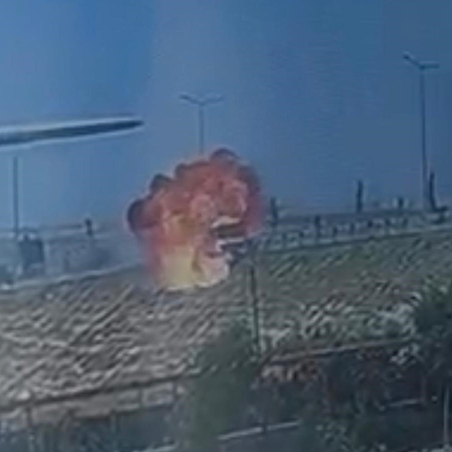 Batman beton mikserinin alev aldığı kaza güvenlik kamerasında