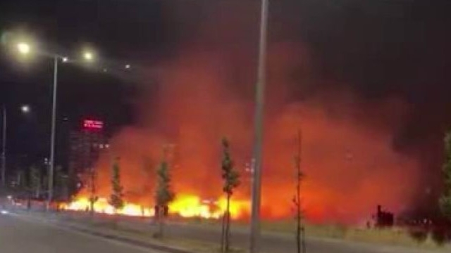 Diyarbakır'da geceyi gündüze çeviren yangın