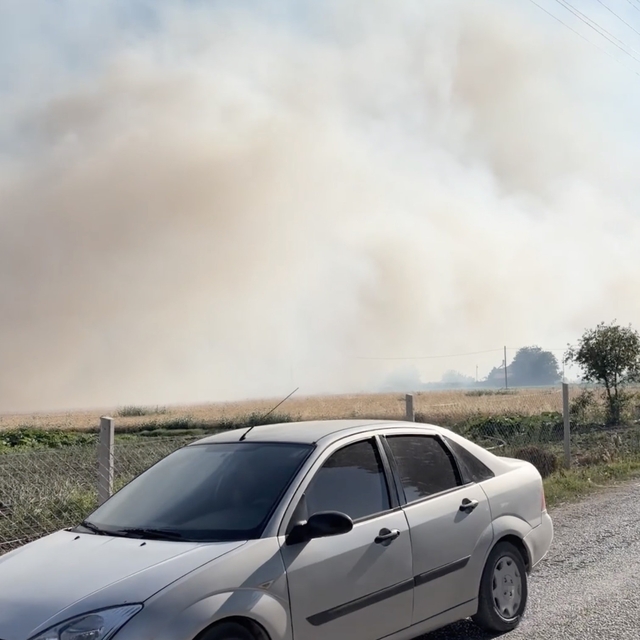 Çorum'da tarlada yangın çıktı