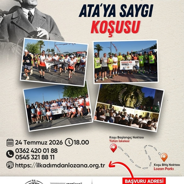 İlkadım'dan Lozan'a Ata'ya Saygı Koşusu
Başkan Türkel: "Tüm halkımızı bekli...