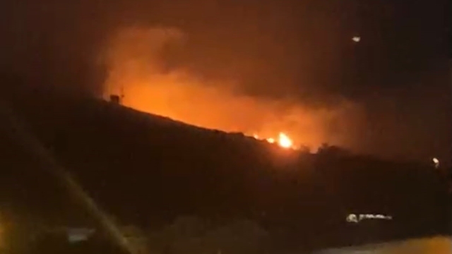 Erdek'te yüksek gerilim hattına yıldırım düşmesi sonucu yangın çıktı