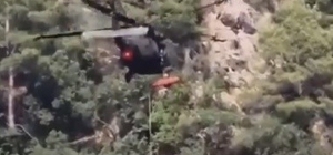 Kayalıklardan düşen doğa yürüyüşçüsü askeri helikopterle kurtarıldı