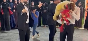 Düğünde damada kuzu hediye etti