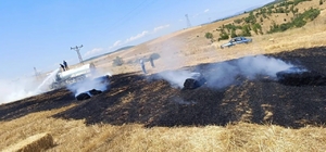 Sinop'ta balya makinesi arızası yangın çıkardı