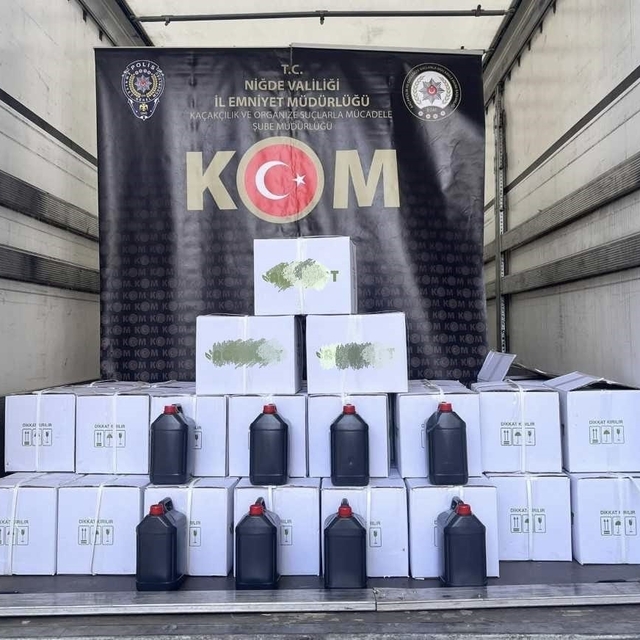 Niğde'de bin litre etil alkol ele geçirildi