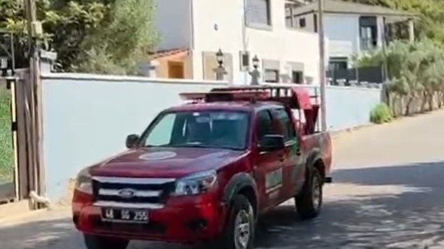 Orman ekiplerinden megafonlu yangın uyarısı