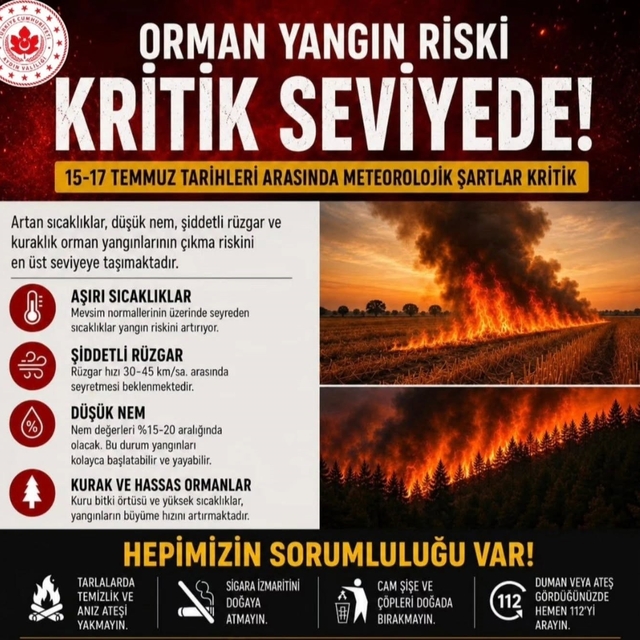 Aydın Valiliği'nden orman yangını uyarısı