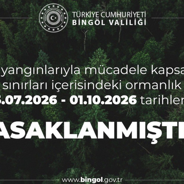 Bingöl'de ormanlık alanlara girişler yasaklandı
