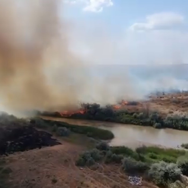 Kızılırmak Nehri çevresinde korkutan örtü yangını