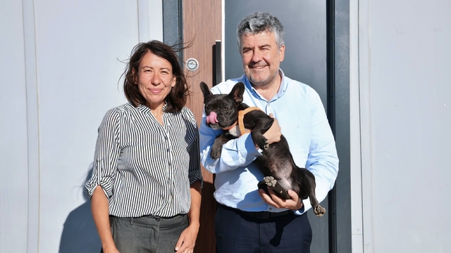 Şiddet gören köpeği Başkan Mesut Akbıyık sahiplendi