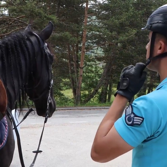 Bolu'da atlı jandarma timleri görev başında