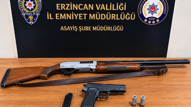 Erzincan'da ruhsatsız tabanca ve tüfek ele geçirildi