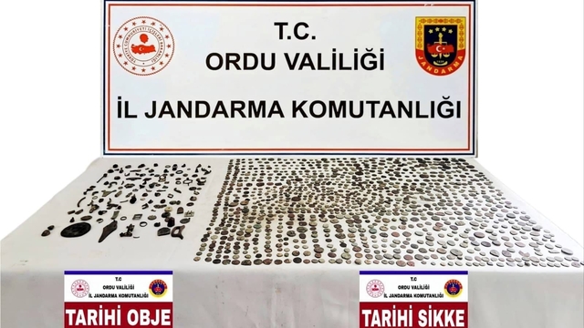 Ordu'da çok sayıda sikke ve tarihi eser objeler ele geçirildi