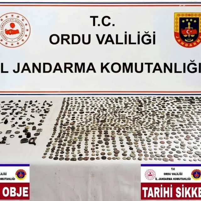 Ordu'da çok sayıda sikke ve tarihi eser objeler ele geçirildi