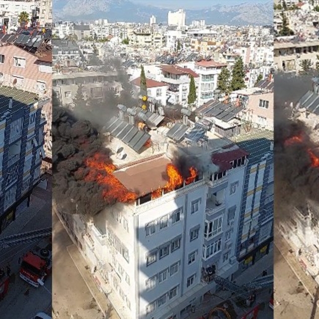 Antalya'da 5 katlı binanın terasındaki yangında can pazarı
Alevlerden kaçma...