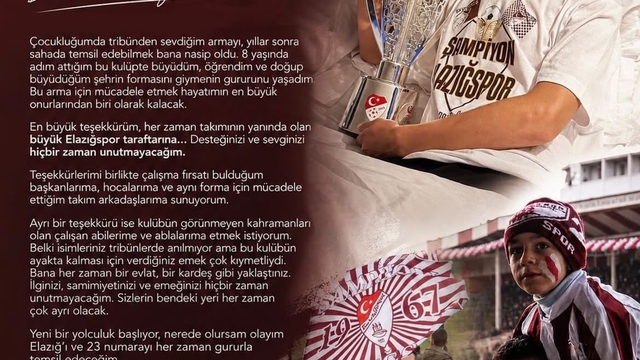 Ahmet Ertuğrul'dan Elazığspor'a veda
