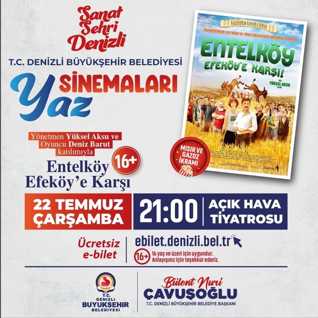 Denizli Büyükşehirin Yaz Sinemaları, usta yönetmen ve ünlü oyuncuyu ağırlıy...