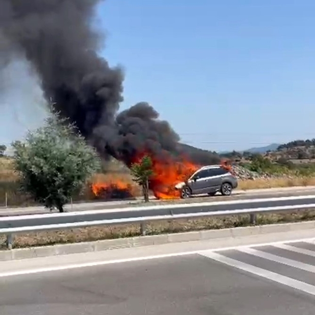 Ayvacık'ta araç yangını