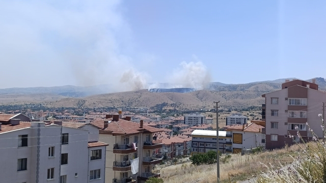 Afyonkarahisar'da otluk alanda çıkan yangına havadan ve karadan müdahale sürüyor