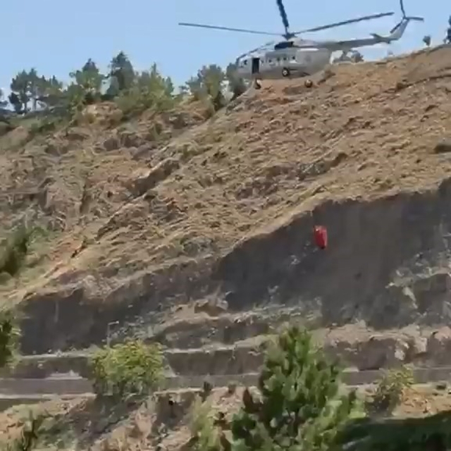 Elazığ'daki dağlık alan yangınına havadan müdahale başladı