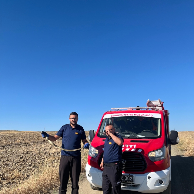 Kaymakamlık bahçesinde bulunan yılan doğaya bırakıldı