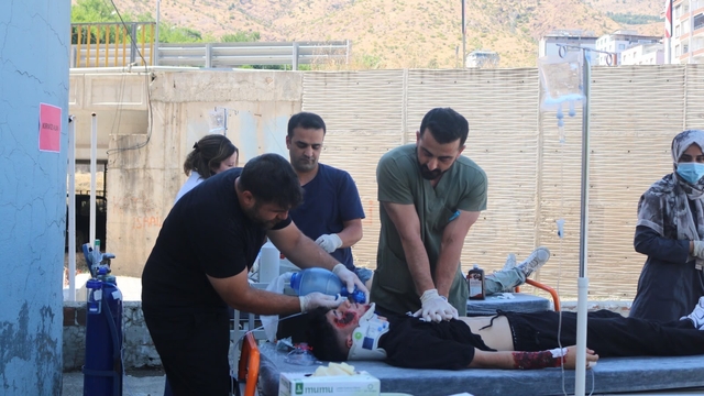 Baykan Devlet Hastanesinde HAP saha tatbikatı gerçekleştirildi