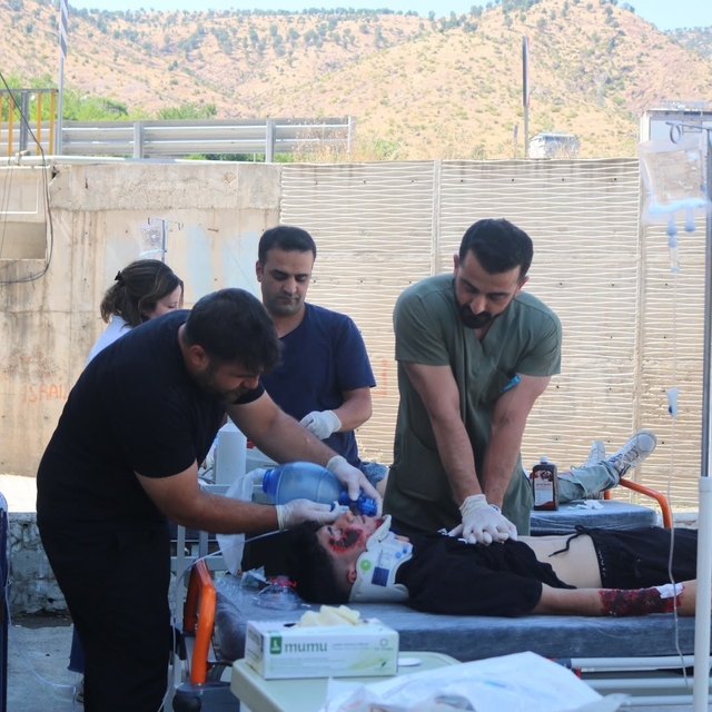 Baykan Devlet Hastanesinde HAP saha tatbikatı gerçekleştirildi