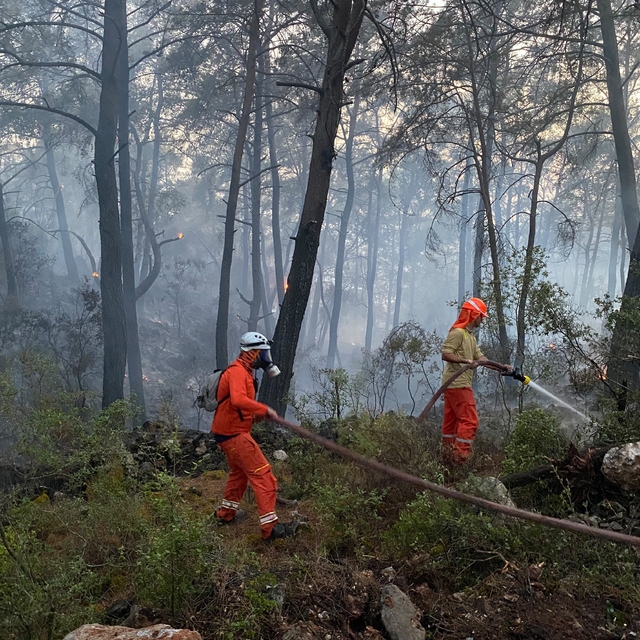Datça MAG AME ekipleri Göcek'teki orman yangınına destek verdi