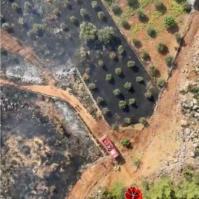 Antalya'da ormanlık alanı tehdit eden yangın