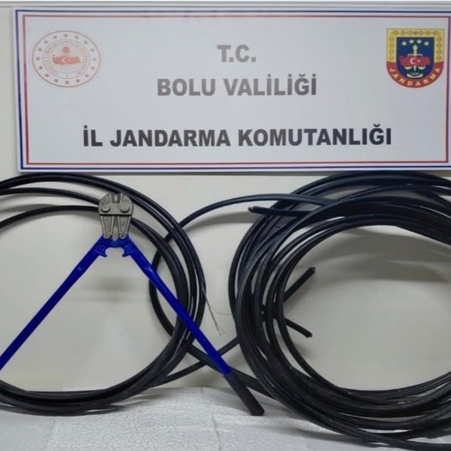 Bolu'da kablo hırsızlığı şüphelisi çaldığı kablolarla yakalandı